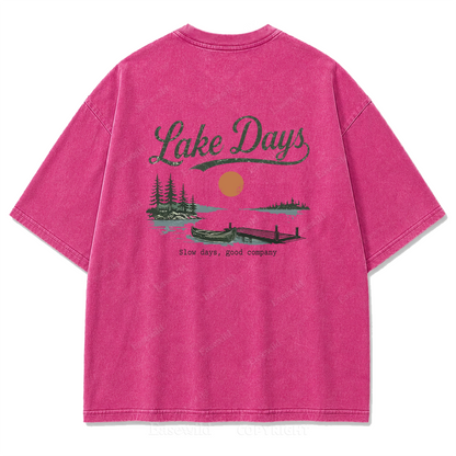 Where Slow Lake Days and Good Company Meet Washed Print Tee
