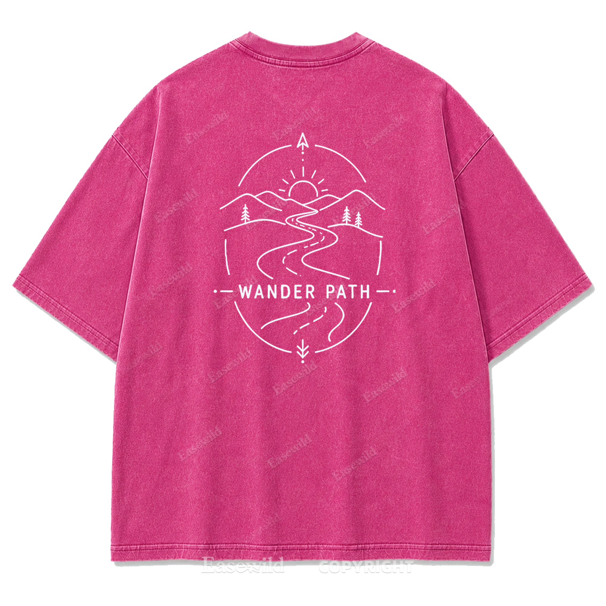 Wander Path Minimal Washed Print Tee