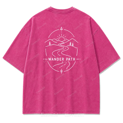 Wander Path Minimal Washed Print Tee