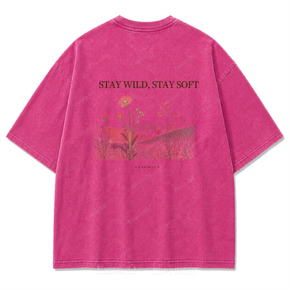 Stay Wild, Stay Soft Washed Print Tee