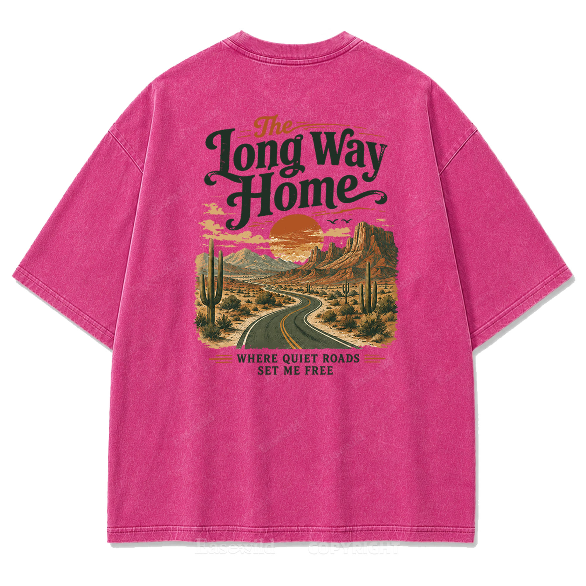 The Long Way Home Washed Print Tee