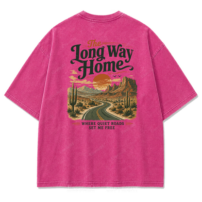 The Long Way Home Washed Print Tee