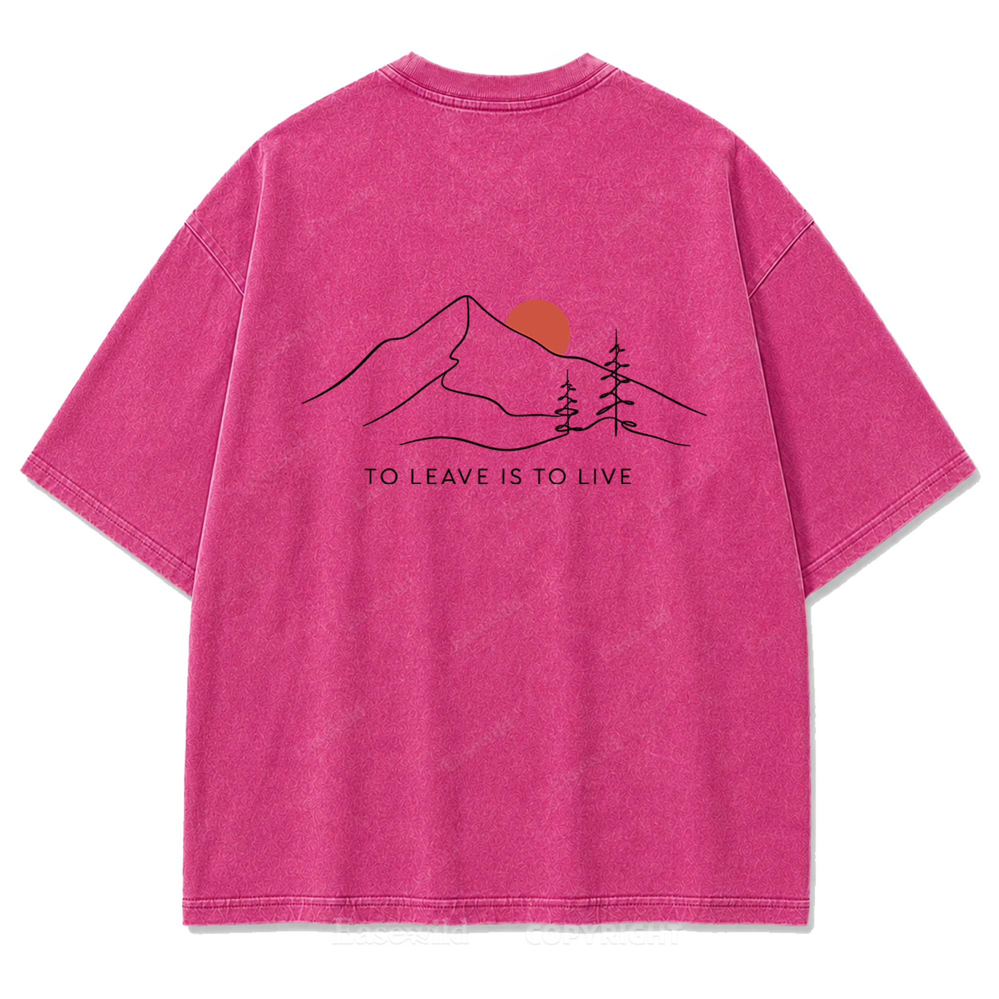 To Leave Is To Live Mountain Graphic Washed T-Shirt