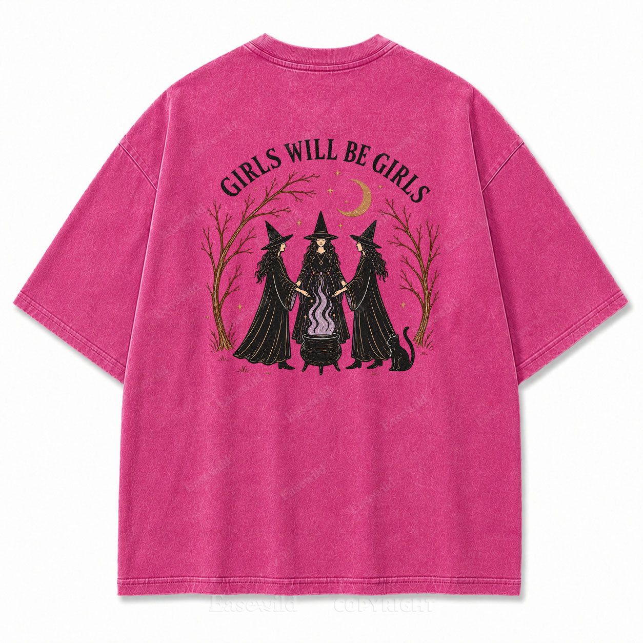 Girls Will Be Girls Halloween Washed Graphic Tee