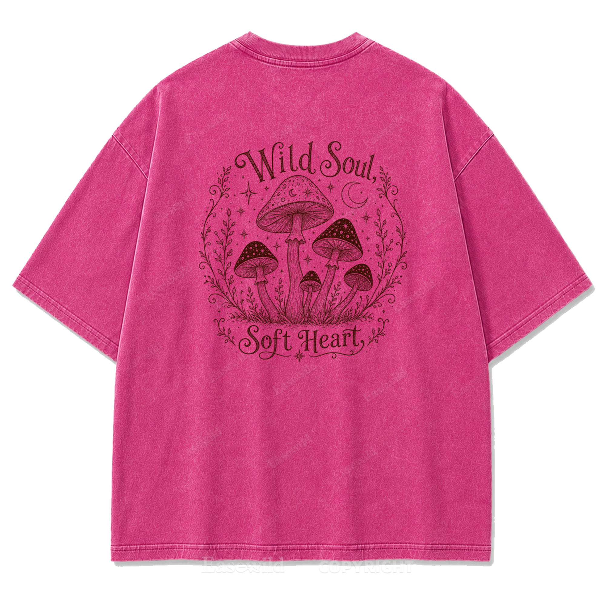 Wild Soul Soft Heart Mushroom Washed Print Tee