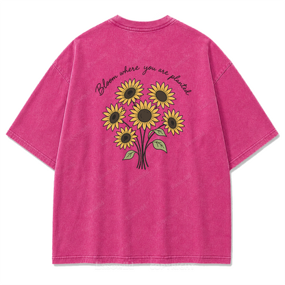 Bloom Where You Are Planted Washed Print Tee