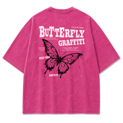Butterfly Street Art Graphic Tee