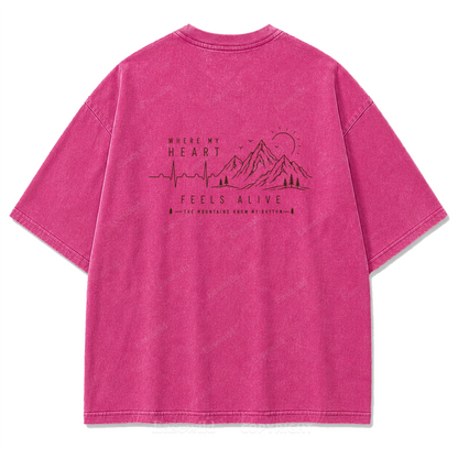Where My Heart Feels Alive Mountain Washed Print Tee