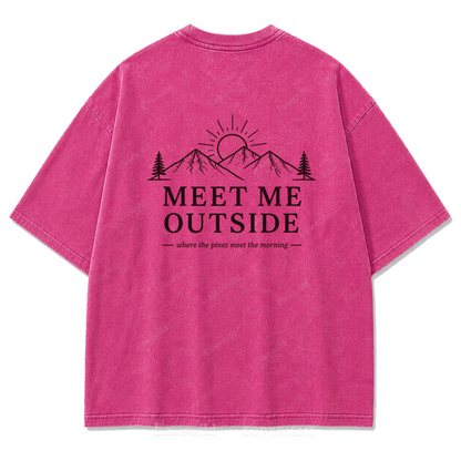 Meet Me Outside Sunrise Washed Print Tee