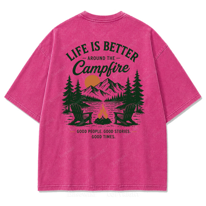 Campfire Evenings Outdoor Washed Print Tee