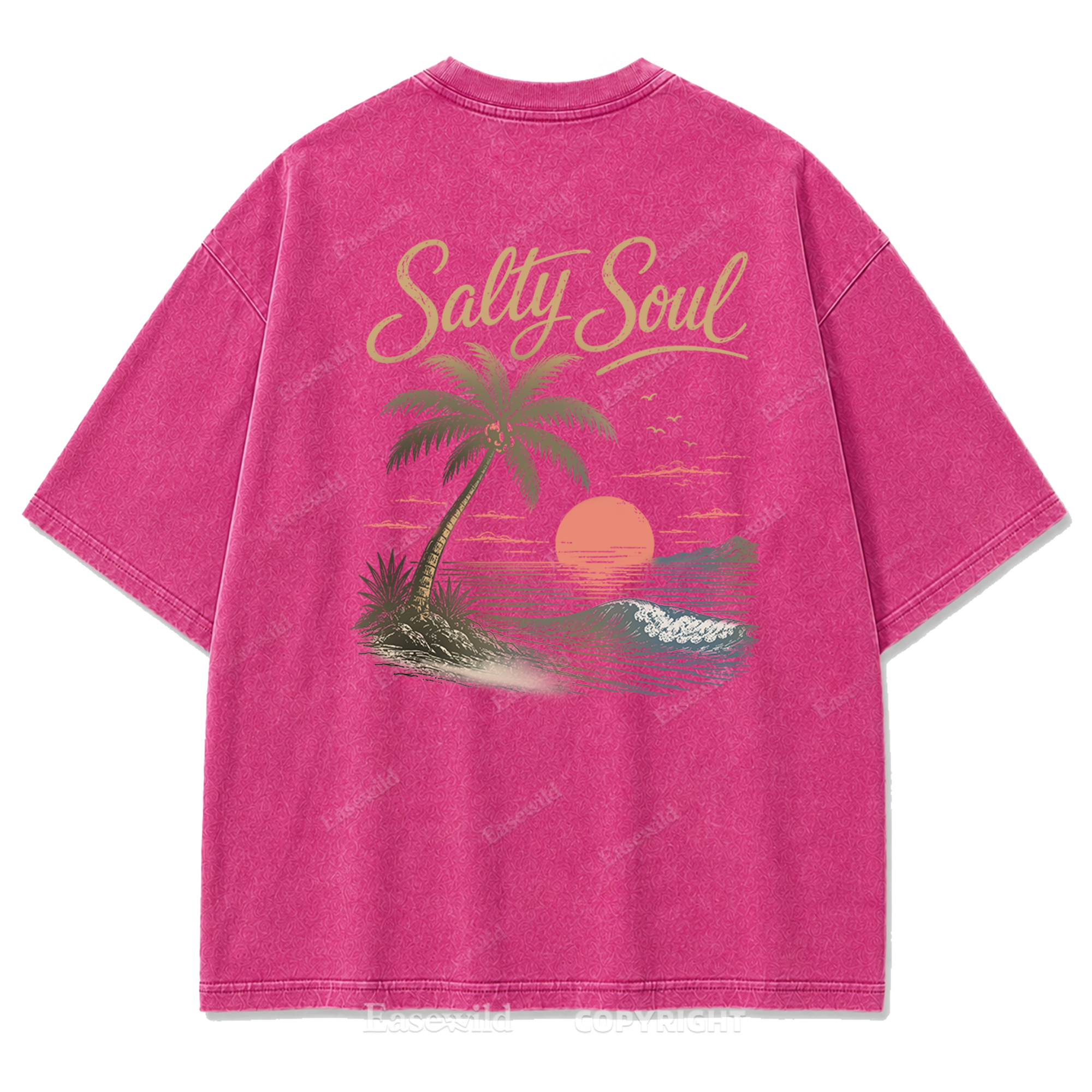 Salty Soul T-Shirt mit Küsten-Print im Used-Look