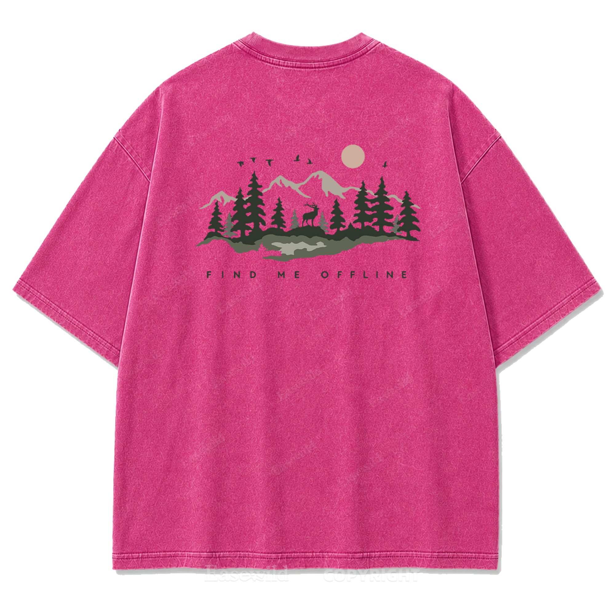 Find Me Offline T-Shirt mit Waschung
