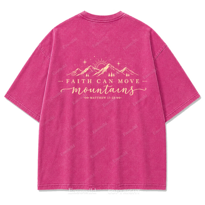Faith Moves Mountains Washed Print Tee