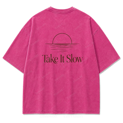 Still Water, Slow Days Washed Print Tee