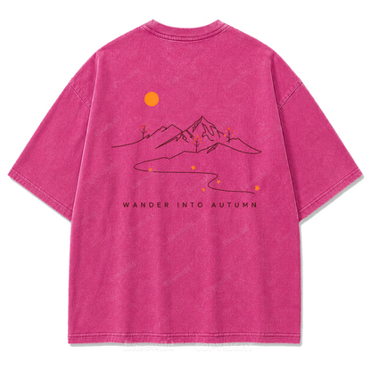 Wander Into Autumn Washed Print Tee