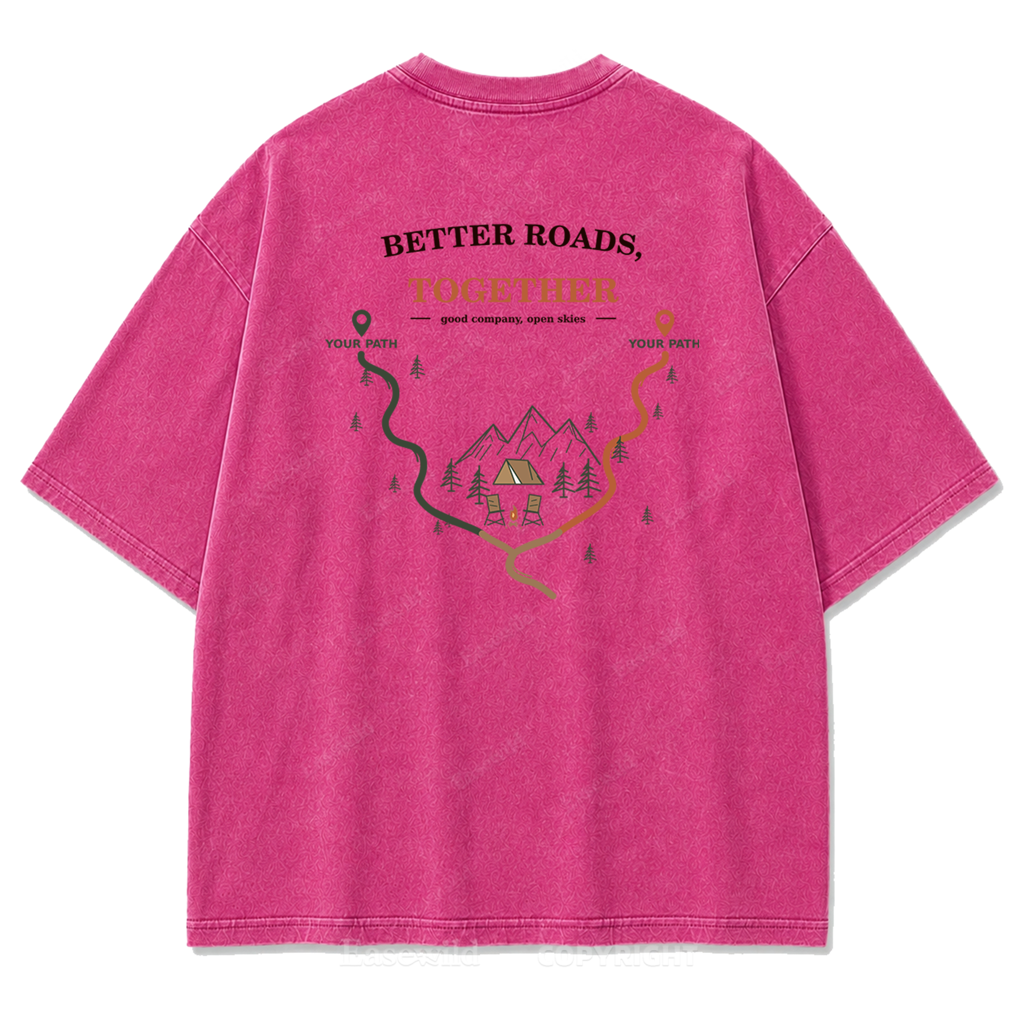 Better Roads Together Washed Print Tee
