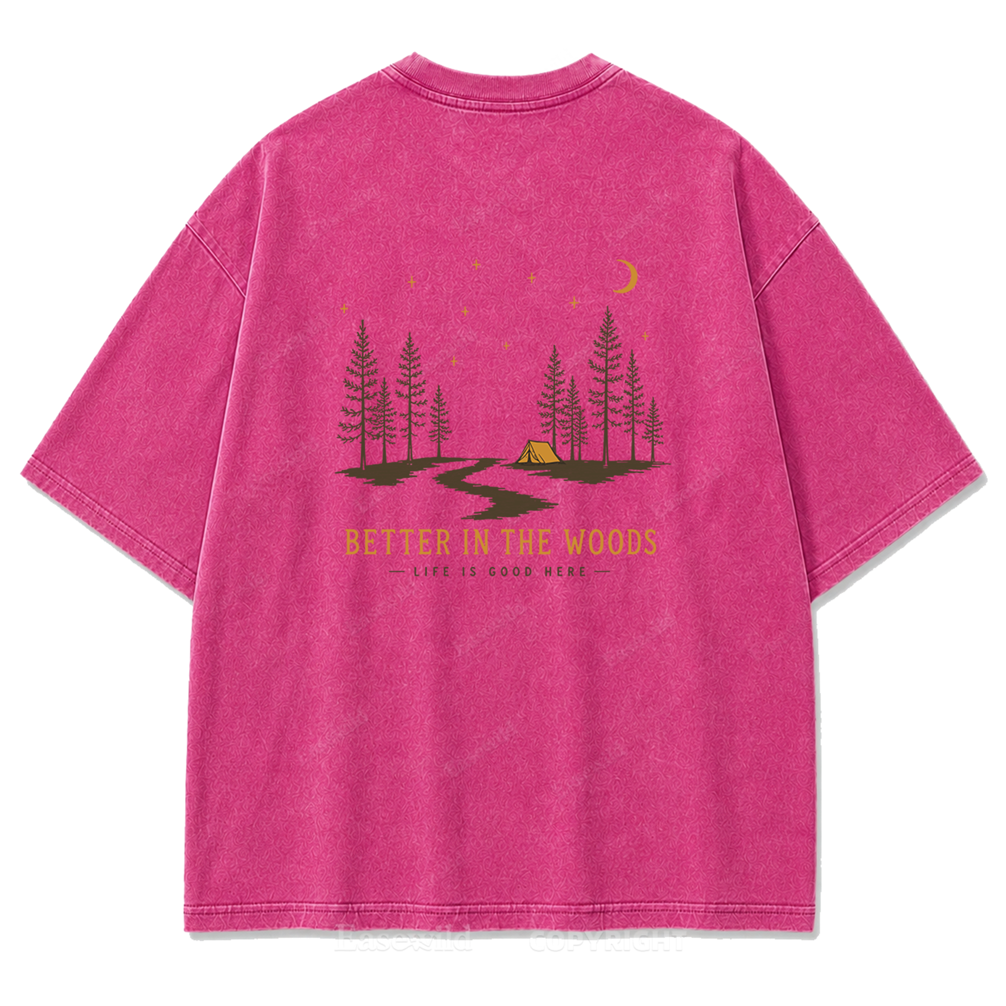Better in the Woods Camping Washed Print Tee