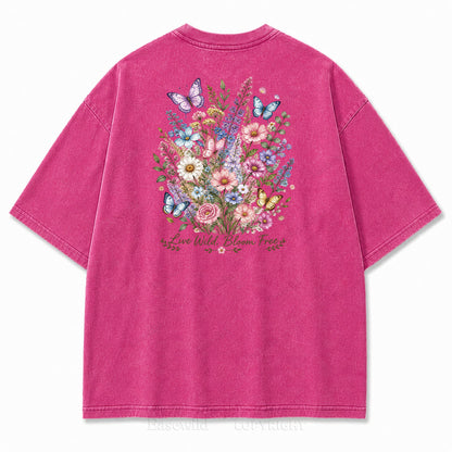 Live Wild Bloom Free Floral Art Print Tee