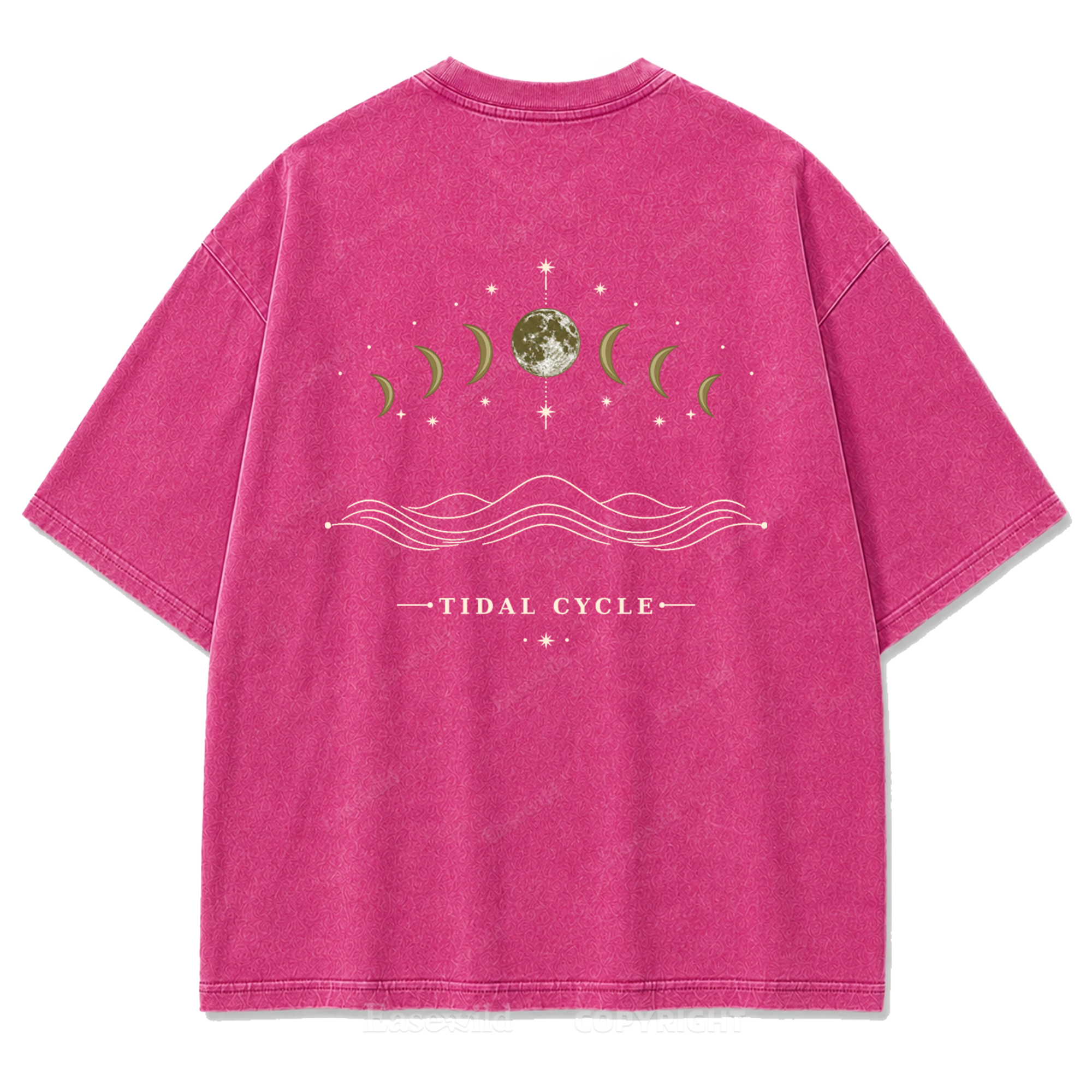 Tidal Cycle Moon Phase Washed Print T-Shirt