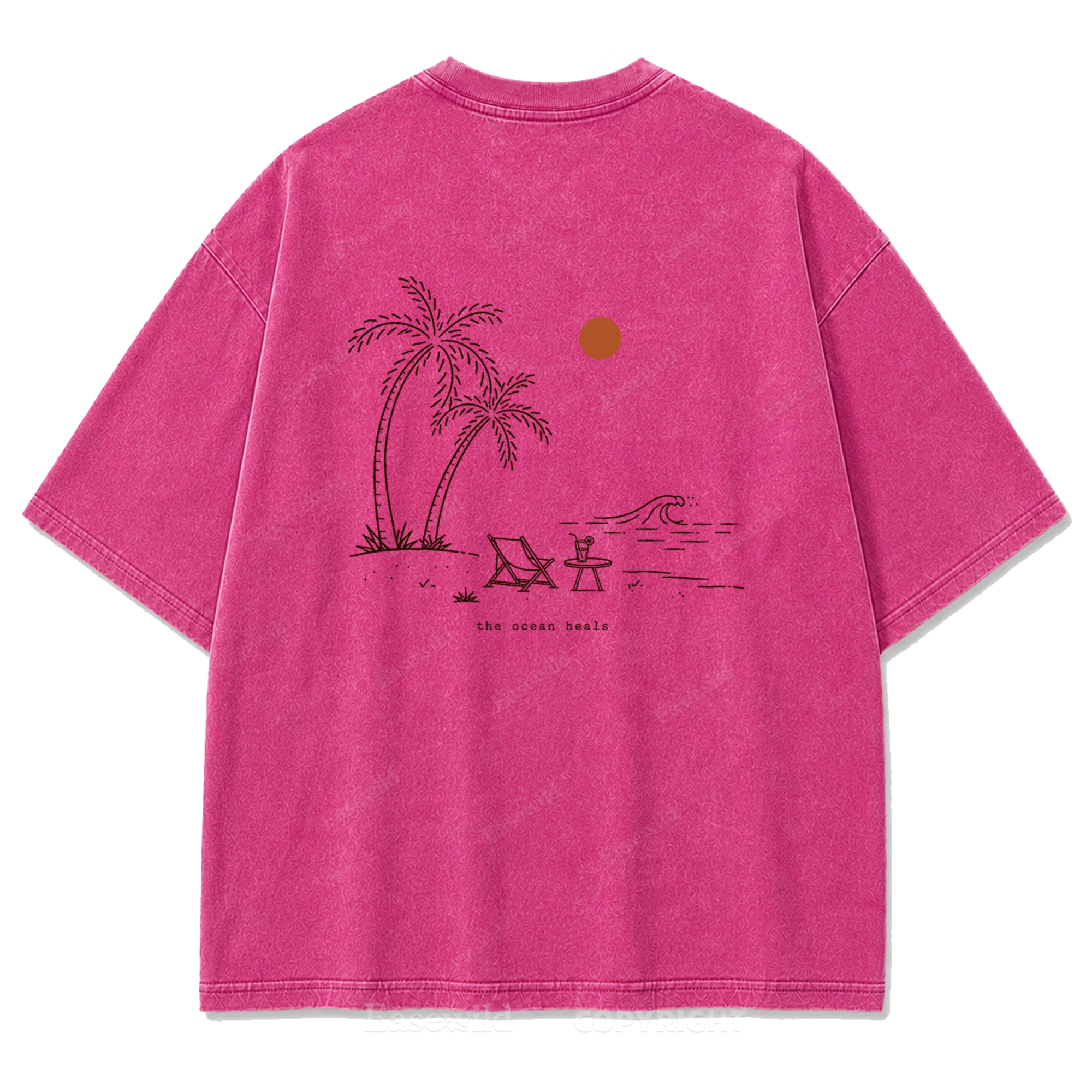 Das Meer heilt T-Shirt mit verwaschenem Aufdruck