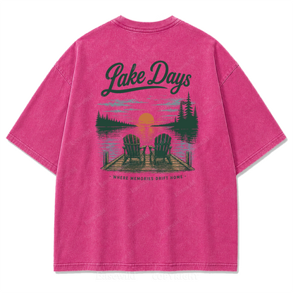 T-Shirt mit gewaschenem Aufdruck: Wo Seetage zu Erinnerungen werden