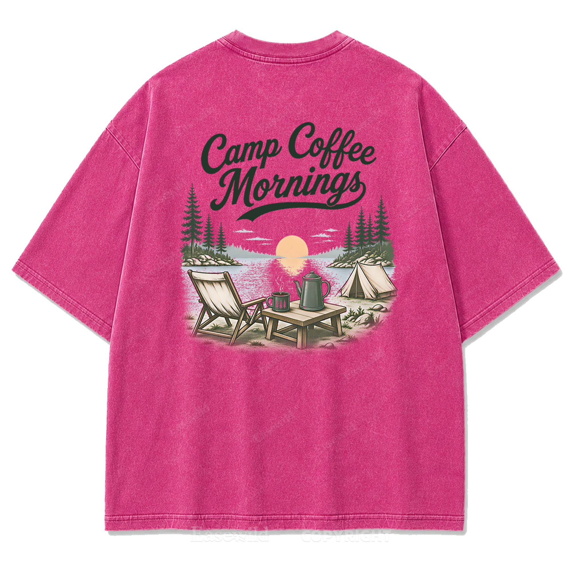 T-Shirt mit Lakeside Coffee Washed Print