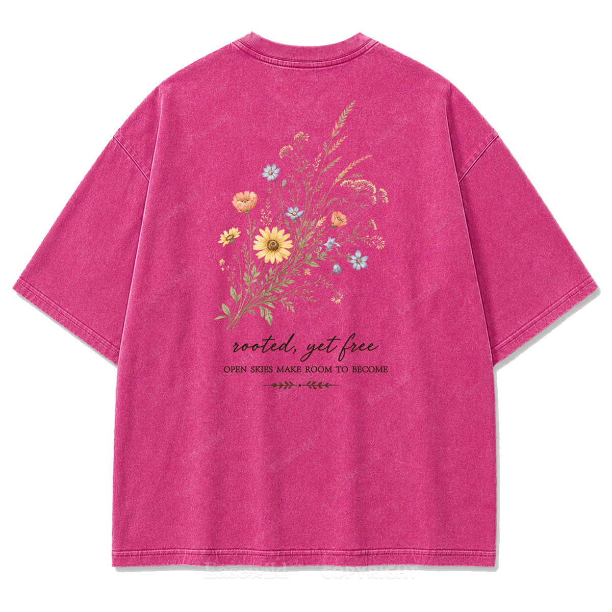 Rooted Yet Free Washed Print Tee