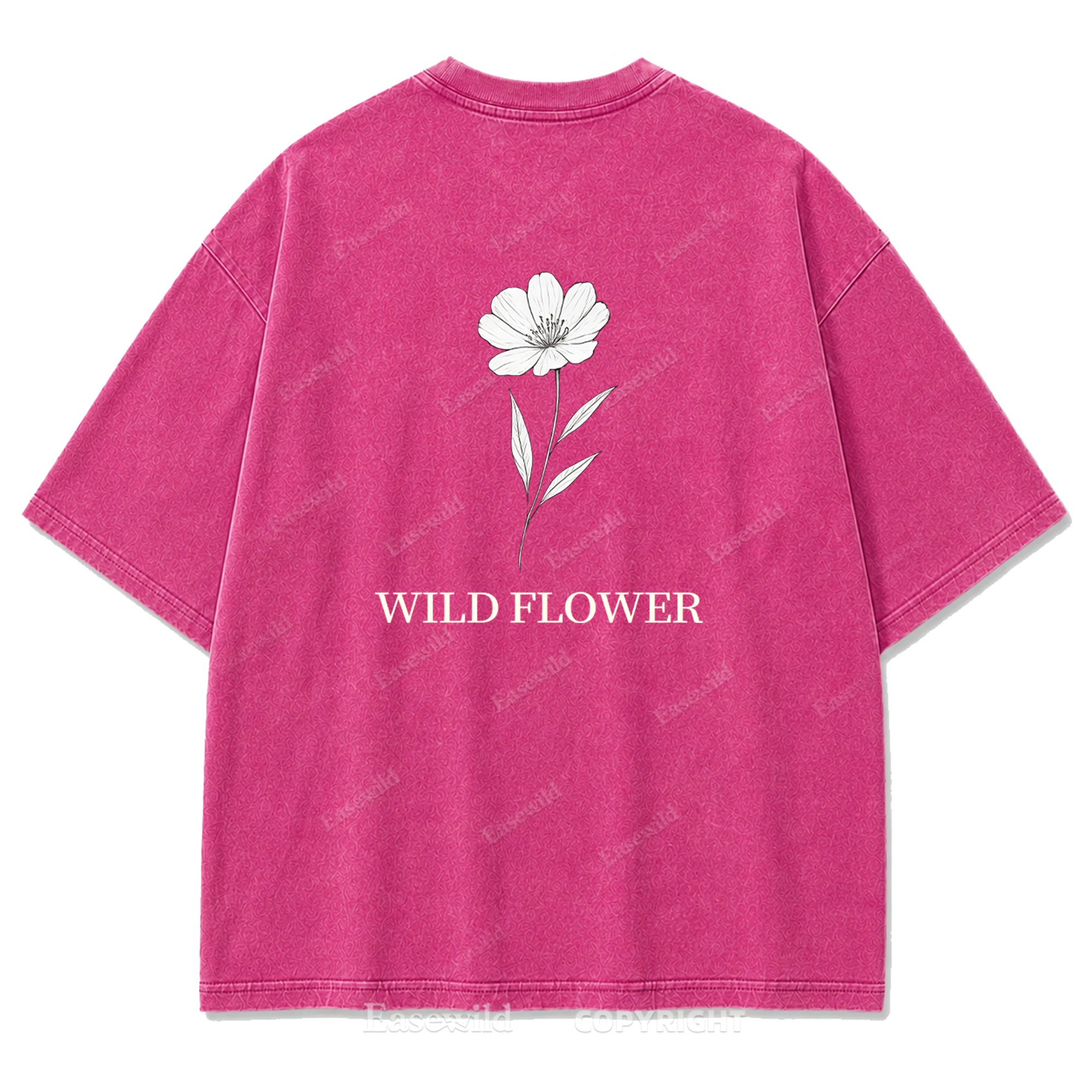 Wild Flower Line Art Washed Print Tee