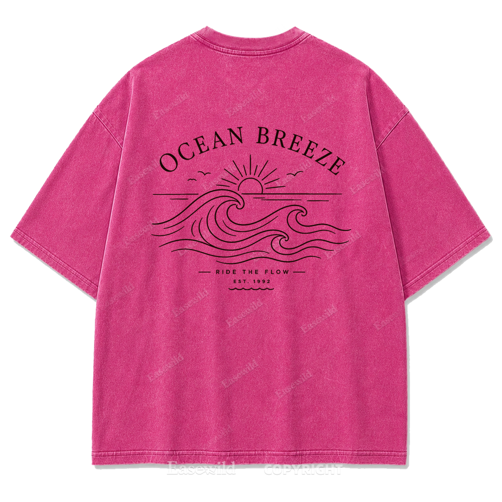 Ocean Breeze Ride The Flow Graphic Washed T-Shirt