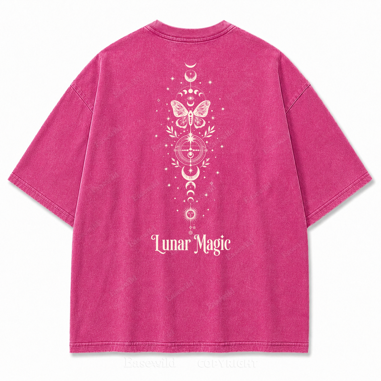 Lunar Magic Celestial Moth Moon‑Phase Graphic Print Tee