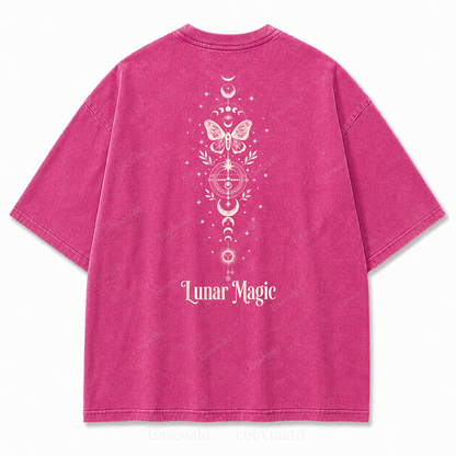 Lunar Magic Celestial Moth Moon‑Phase Graphic Print Tee
