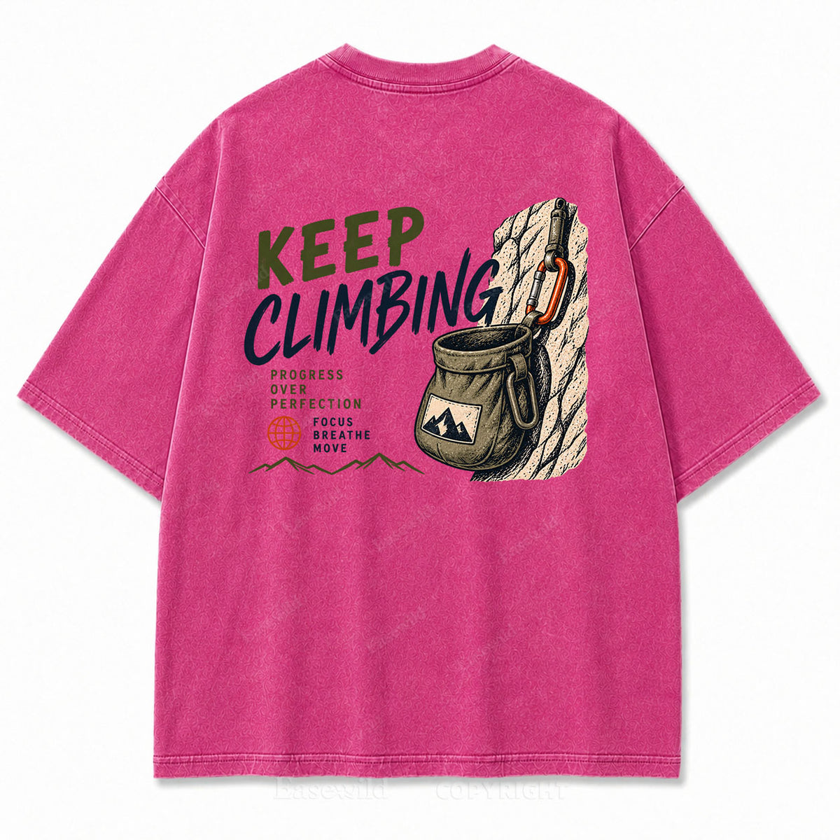 Keep Climbing Rock Climbing Washed Graphic Tee