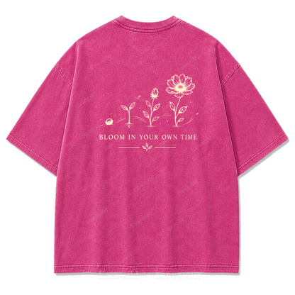 Bloom In Your Own Time Washed Print Tee