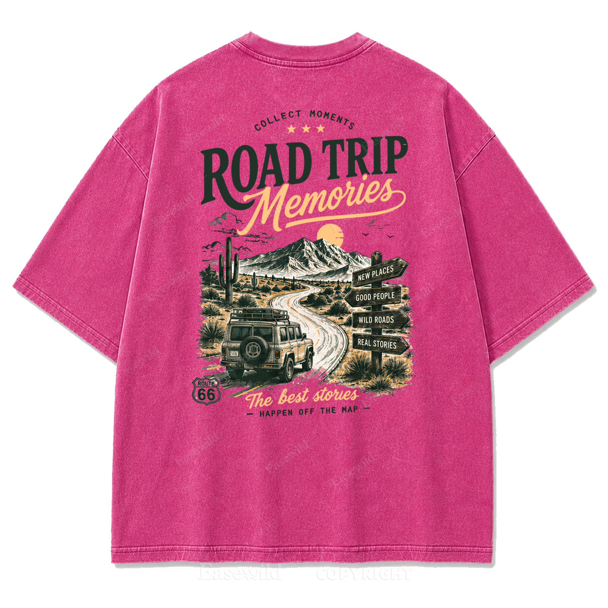 Desert Route Road Trip Washed Print Tee