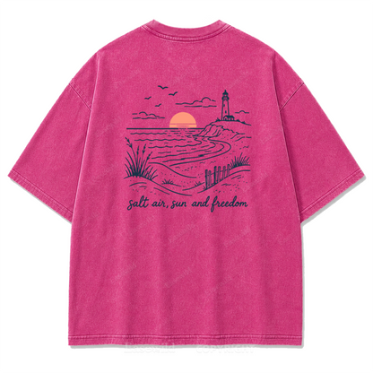 Salt Air Sun and Freedom Washed Print Tee