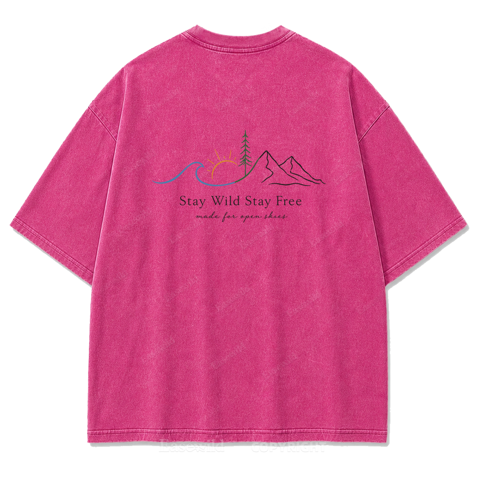 Stay Wild Stay Free Horizon Washed Print Tee