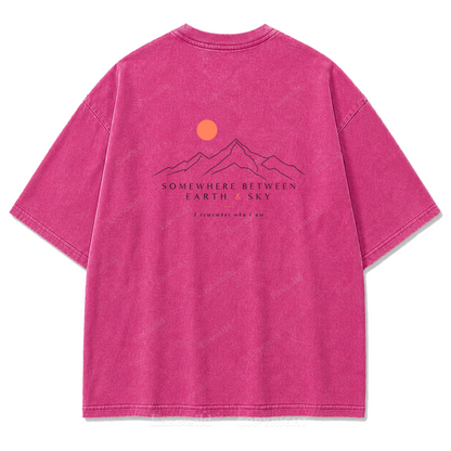 Somewhere Between Earth & Sky Washed Print T-Shirt