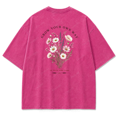 Grow Your Own Way Wildflower Washed Print Tee