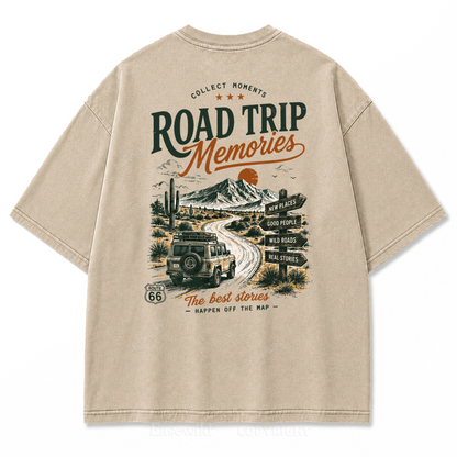 Desert Route Road Trip Washed Print Tee