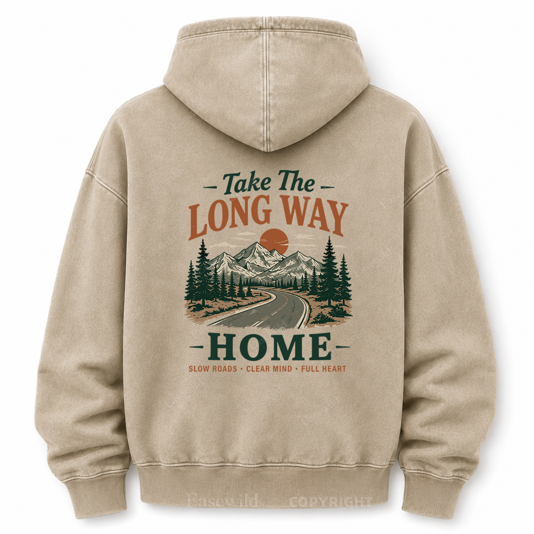 Take the Long Way Home  Washed Graphic Hoodie