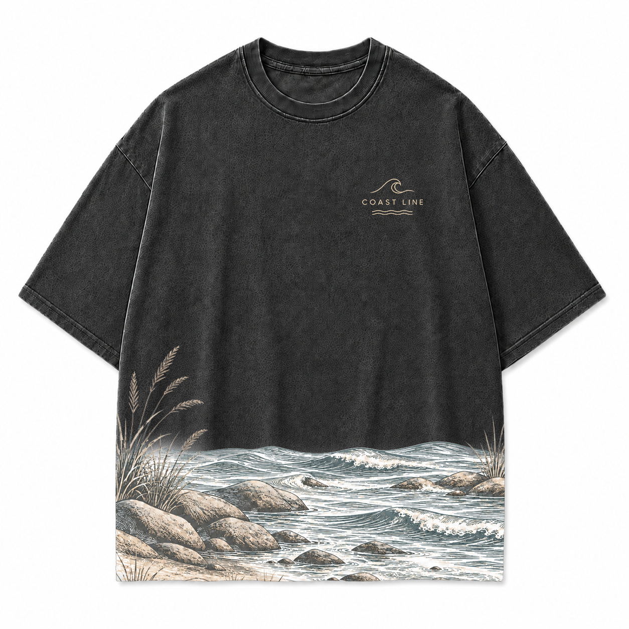 Coast Line Ocean Landscape Scenic Hem Tee