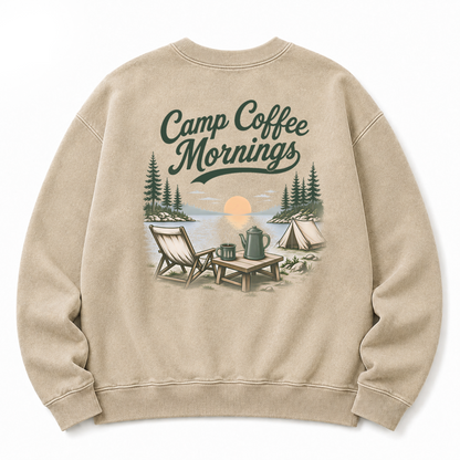 Camp Coffee Mornings Washed Graphic Sweatshirt