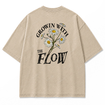 Grow With The Flow Daisy Washed Print Tee