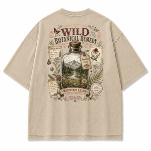 Mountain Elixir Botanical Bottle Graphic T-Shirt