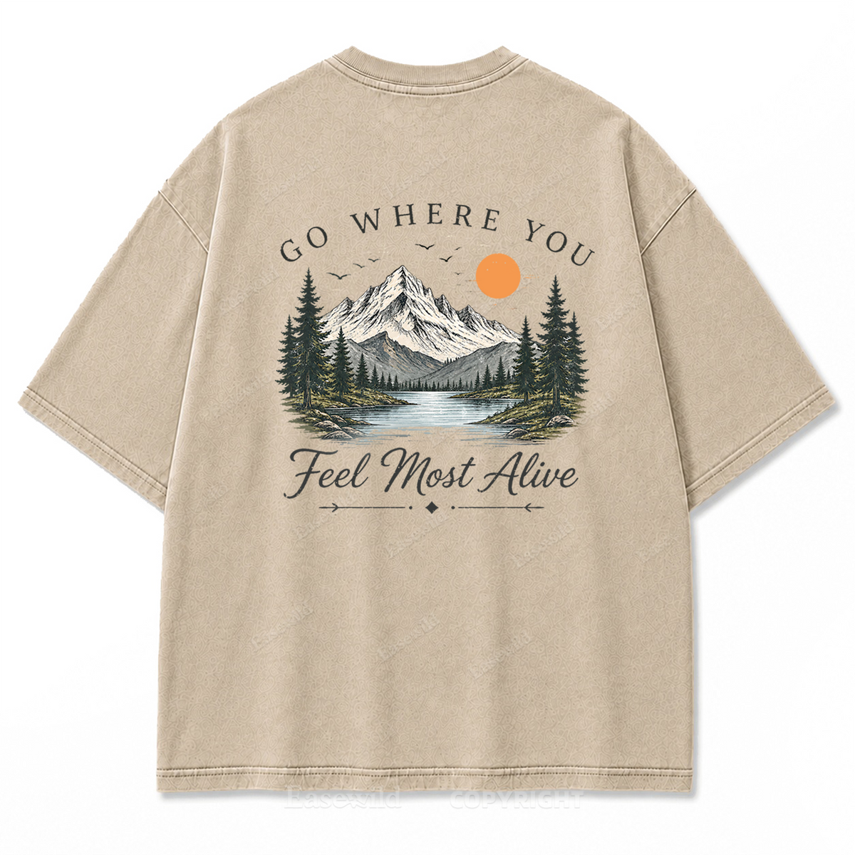 Go Where You Feel Most Alive Lake Washed Print Tee