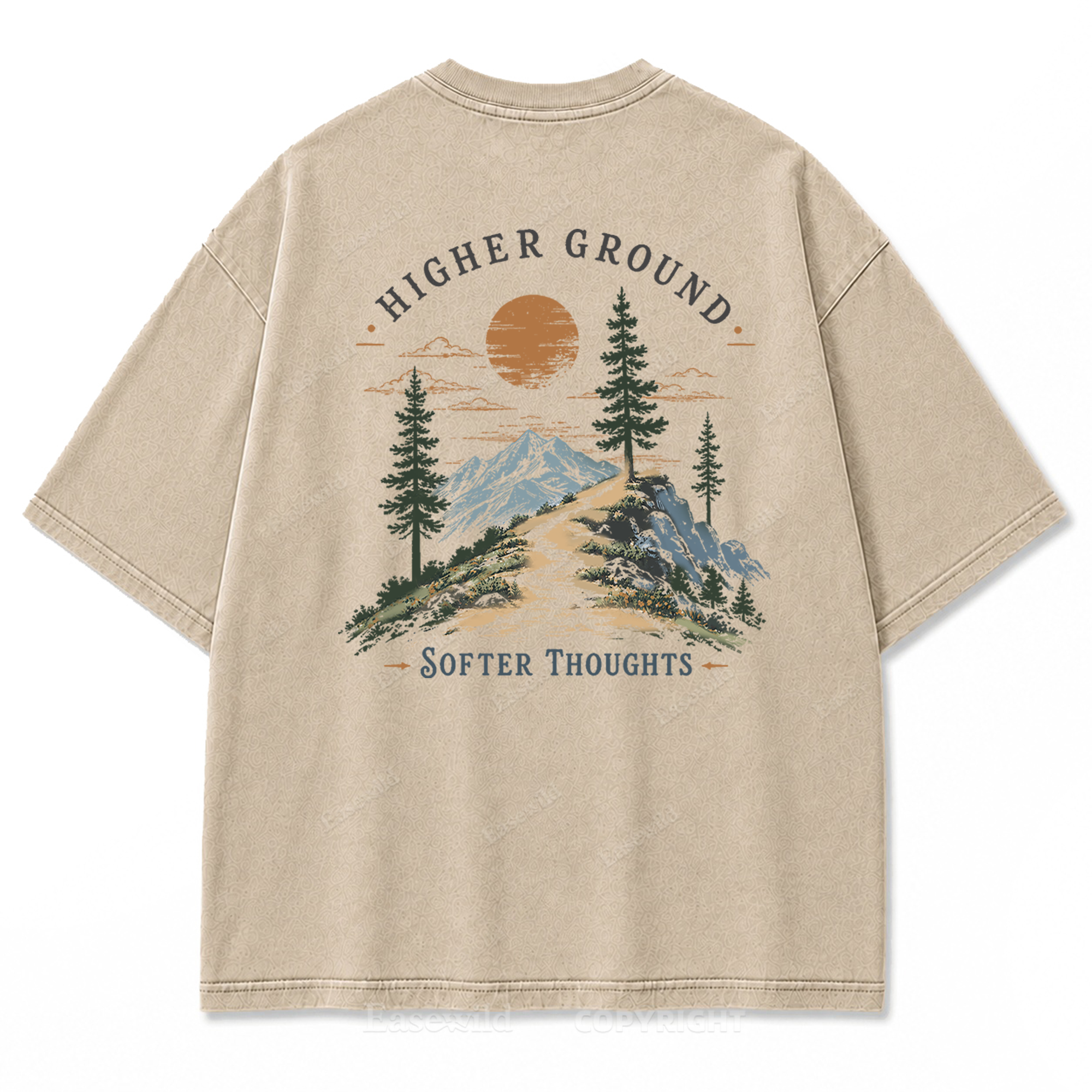Higher Ground Softer Thoughts Washed Print T-Shirt