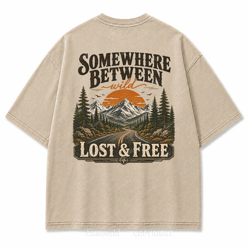Somewhere Between Wild Washed Back Print Tee
