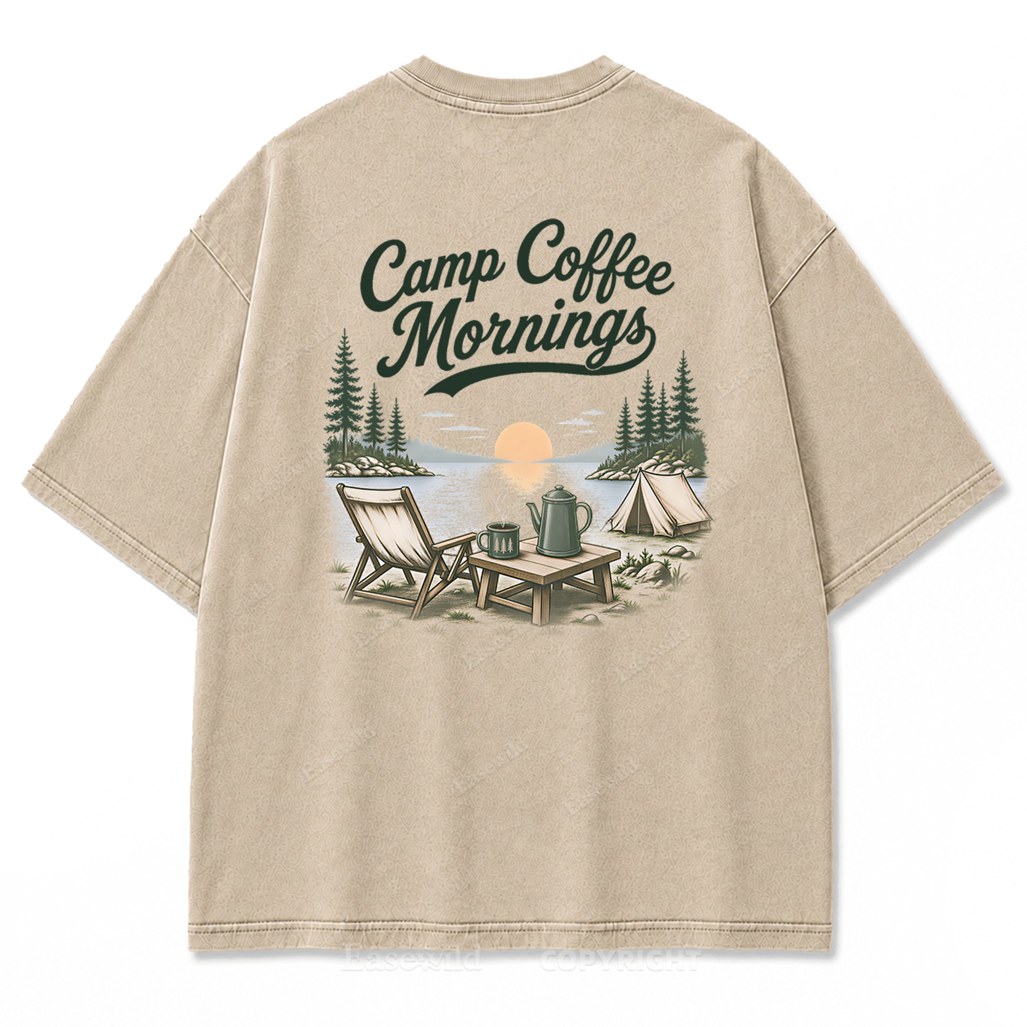 T-Shirt mit Lakeside Coffee Washed Print