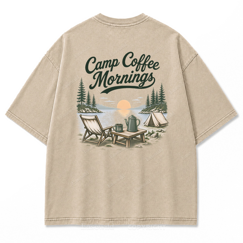 T-Shirt mit Lakeside Coffee Washed Print