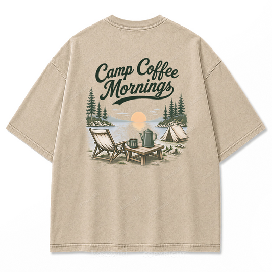 Lakeside Coffee Washed Print Tee